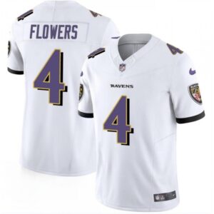 686142763f06b_1 Men's Baltimore Ravens #4 Zay Flowers White 2023 F.U.S.E. Vapor Limited Football Jersey