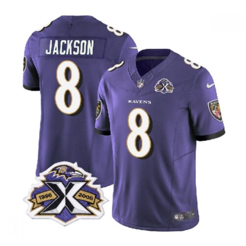 6861427cc8ec7_1 Men's Baltimore Ravens #8 Lamar Jackson Purple 2023 F.U.S.E With Patch Throwback Vapor Limited Jersey