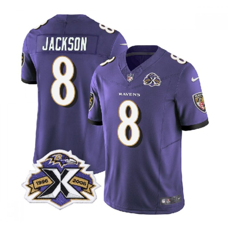 6861427cc8ec7_1 Men's Baltimore Ravens #8 Lamar Jackson Purple 2023 F.U.S.E With Patch Throwback Vapor Limited Jersey