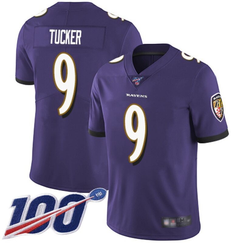 6861428edf5d9_1 Men's Baltimore Ravens #9 Justin Tucker Purple 2019 100th Season Vapor Untouchable Limited NFL Jersey