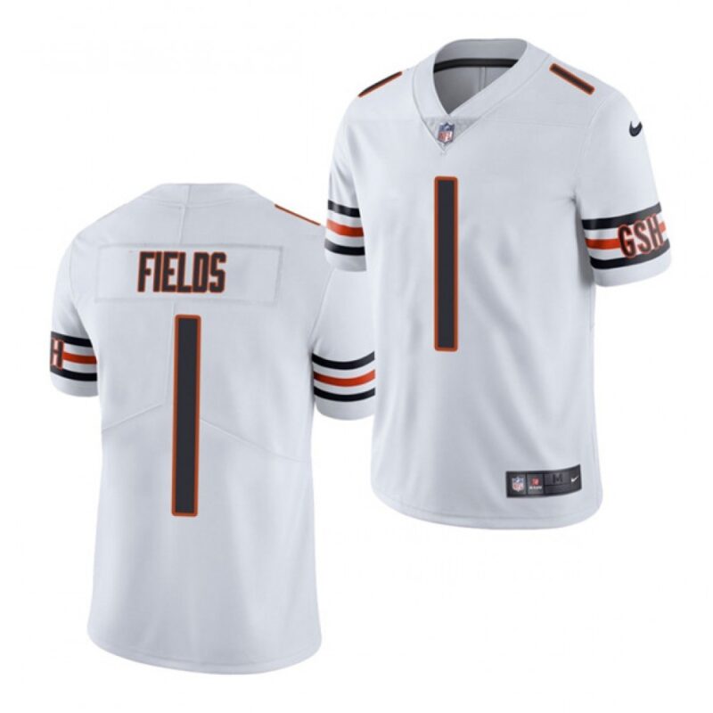686142c25e672_1 Youth Chicago Bears #1 Justin Fields White 2021 NFL Draft Vapor Untouchable Limited Stitched Jersey