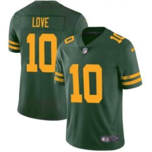 686142f4b9e8a_1 Men's Green Bay Packers #10 Jordan Love Green Color Rush Vapor Limited Stitched Football Jersey