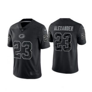 686142f6edbeb_1 Men's Green Bay Packers #23 Jaire Alexander Black Reflective Limited Stitched Football Jersey