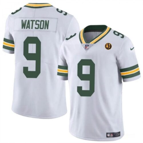 686142ffe543b_1 Men's Green Bay Packers #9 Christian Watson White Vapor Limited Throwback Stitched Football Jersey