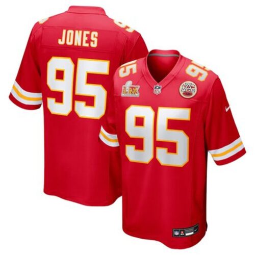 6861433fc1c45_1 Men's Kansas City Chiefs #95 Chris Jones Red Super Bowl LIX Game Jersey