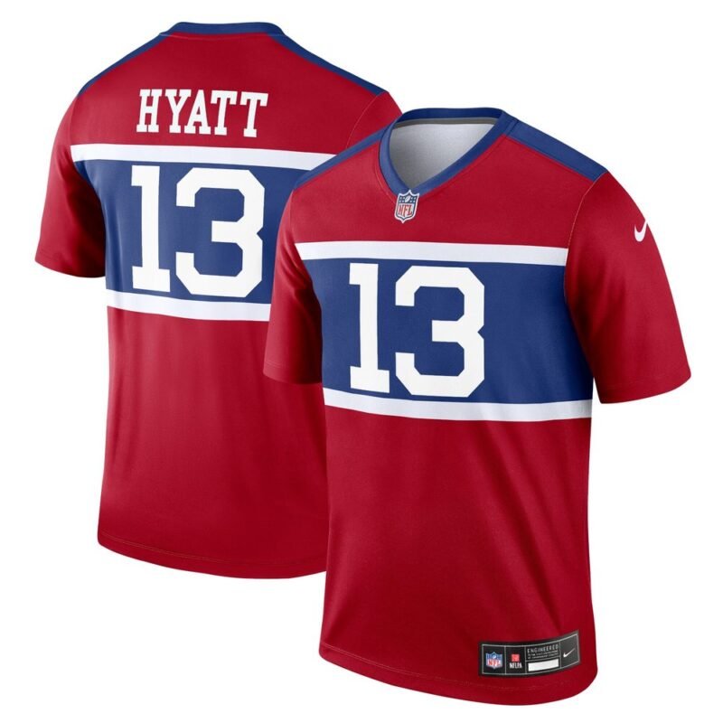 Men's New York Giants Jalin Hyatt  Century Red Alternate Legend Player Jersey