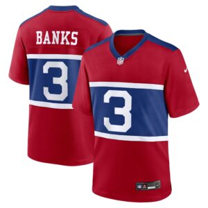 6861436cdfcbe_1 Youth New York Giants Deonte Banks Century Red Alternate Player Game Jersey