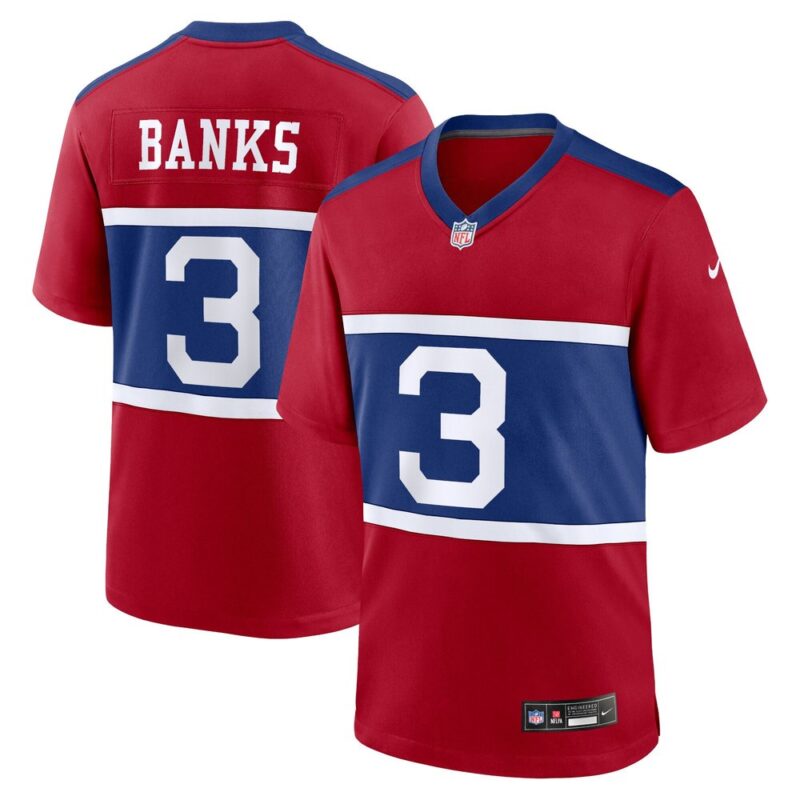 6861436cdfcbe_1 Youth New York Giants Deonte Banks Century Red Alternate Player Game Jersey