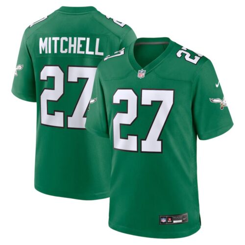6861438bde510_1 Men's #27 Quinyon Mitchell Kelly Green Philadelphia Eagles Alternate Game Jersey