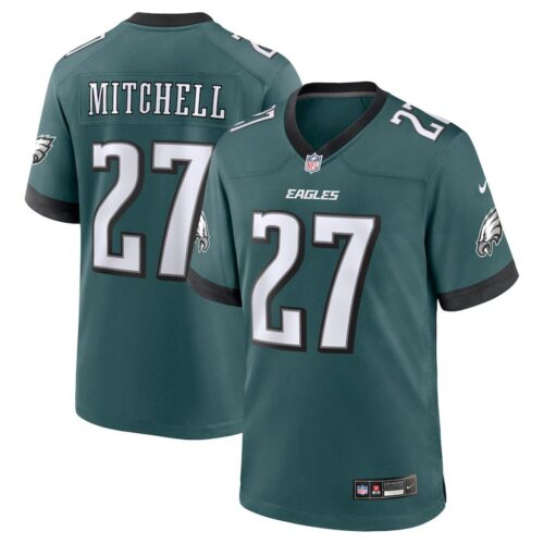 6861438e55706_1 Men's #27 Quinyon Mitchell Midnight Green Philadelphia Eagles Player Game Jersey