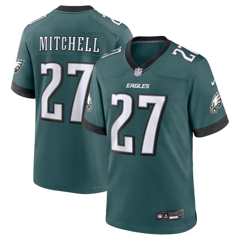 6861438e55706_1 Men's #27 Quinyon Mitchell Midnight Green Philadelphia Eagles Player Game Jersey
