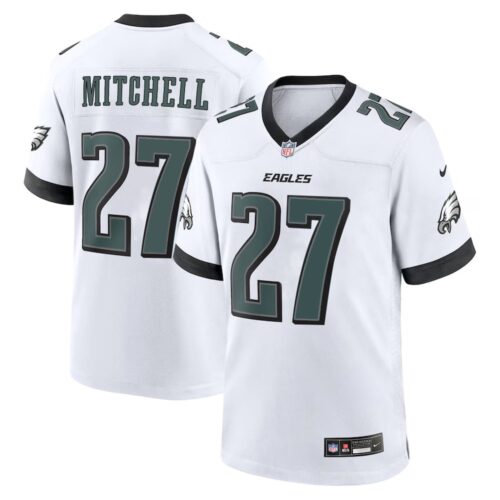 6861439096fe1_1 Men's #27 Quinyon Mitchell Midnight White Philadelphia Eagles Player Game Jersey