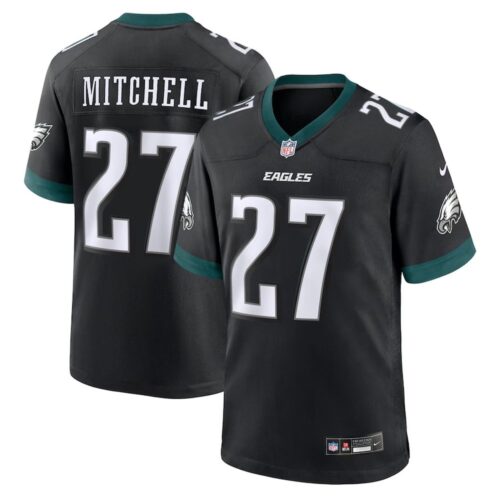68614392bec5f_1 Men's #27 Quinyon Mitchell Midnight Black Philadelphia Eagles Player Game Jersey