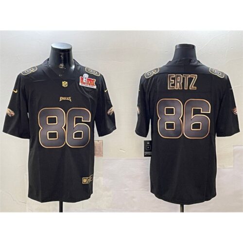 686143b73a279_1 Men's Philadelphia Eagles #86 Zach Ertz Black/Gold 2025 Super Bowl LIX Patch Vapor Untouchable Limited Stitched Football Jersey