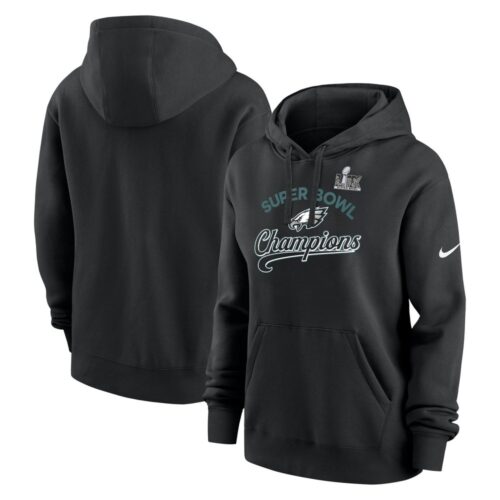 686143c02f7da_1 Women's Philadelphia Eagles Black Super Bowl LIX Champions Tailsweep Pullover Hoodie