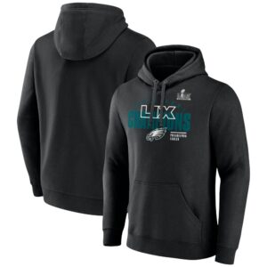 686143c24e2e7_1 Men's Philadelphia Eagles Black Super Bowl LIX Champions Iconic Victory Fleece Pullover Hoodie