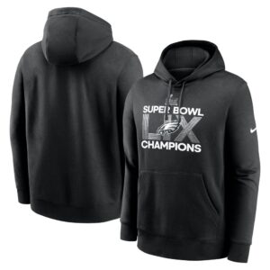 Men's Philadelphia Eagles  Black Super Bowl LIX Champions Supplemental Pullover Hoodie
