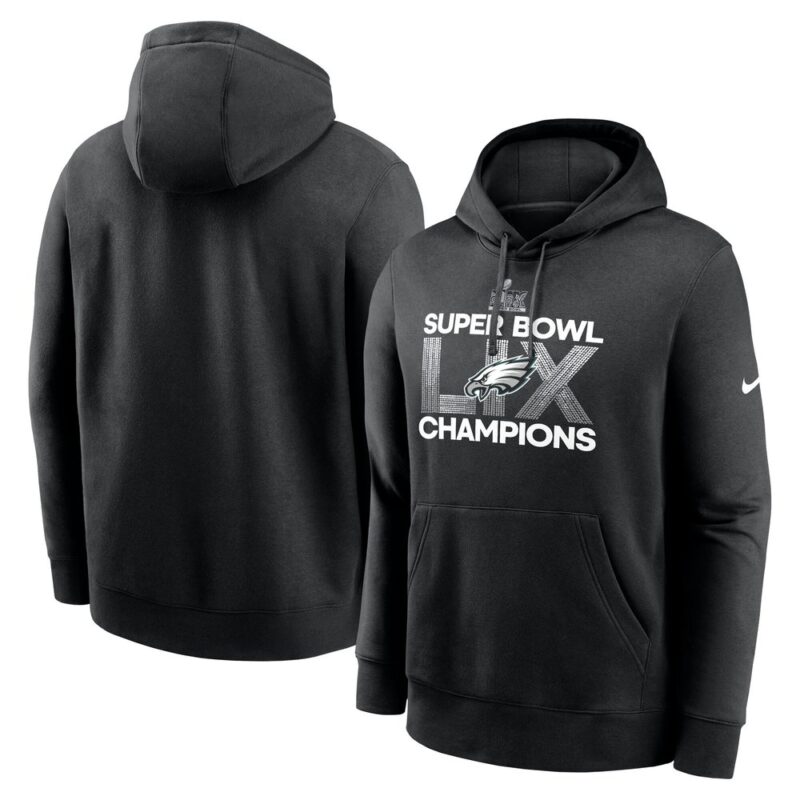 Men's Philadelphia Eagles  Black Super Bowl LIX Champions Supplemental Pullover Hoodie