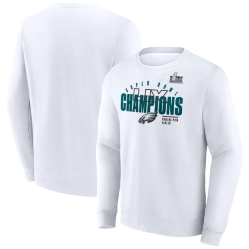 686143c8c4f1d_1 Men's Philadelphia Eagles White Super Bowl LIX Champions Iconic Victory Fleece Sweatshirt