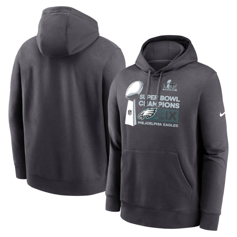 686143cf16b9b_1 Men's Philadelphia Eagles Anthracite Super Bowl LIX Champions Locker Room Trophy Collection Extended Sizes Club Fleece Pullover Hoodie