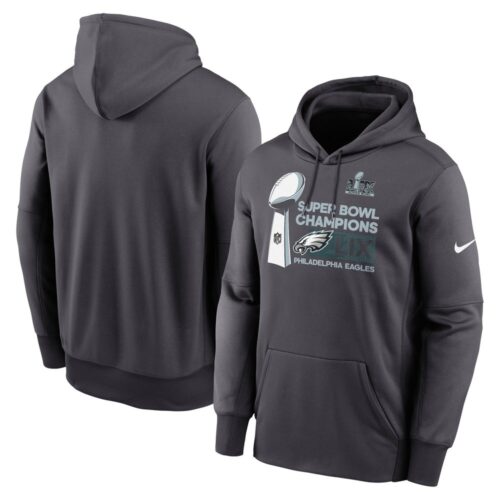 686143d34e01a_1 Men's Philadelphia Eagles Anthracite Super Bowl LIX Champions Locker Room Trophy Collection Club Fleece Pullover Hoodie