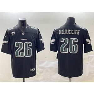 68614494bcdcb_1 Men's Philadelphia Eagles #26 Saquon Barkley Black Fashion With 3-star C Patch Vapor Untouchable Limited Stitched Football Jersey