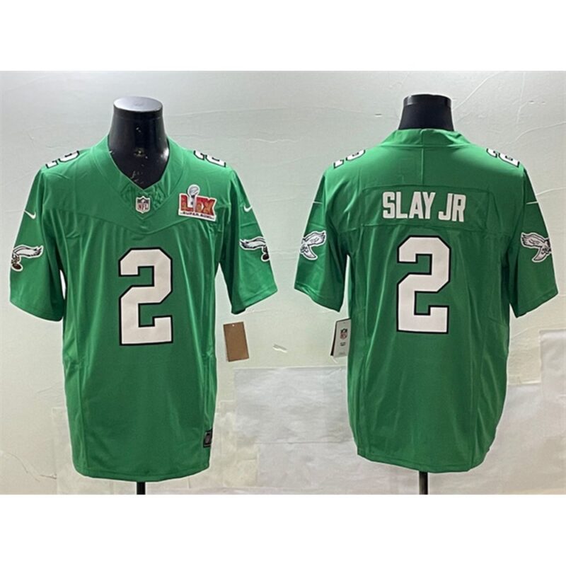 686144ac0daff_1 Men's Philadelphia Eagles #2 Darius Slay Jr. Green 2025 Super Bowl LIX Patch F.U.S.E. Throwback Vapor Untouchable Limited Stitched Football Jersey