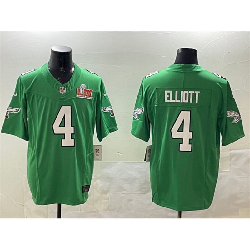 686144b82b7f2_1 Men's Philadelphia Eagles #4 Jake Elliott Green 2025 Super Bowl LIX Patch F.U.S.E. Throwback Vapor Untouchable Limited Stitched Football Jersey