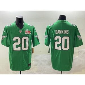 686144ba6efa3_1 Men's Philadelphia Eagles #20 Brian Dawkins Green 2025 Super Bowl LIX Patch F.U.S.E. Throwback Vapor Untouchable Limited Stitched Football Jersey