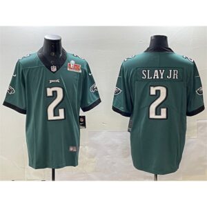 686144e876980_1 Men's Philadelphia Eagles #2 Darius Slay Jr. Green 2025 Super Bowl LIX Patch Vapor Untouchable Limited Stitched Football Jersey