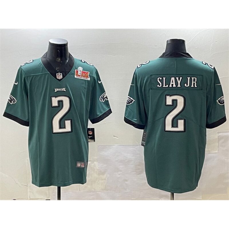 686144e876980_1 Men's Philadelphia Eagles #2 Darius Slay Jr. Green 2025 Super Bowl LIX Patch Vapor Untouchable Limited Stitched Football Jersey