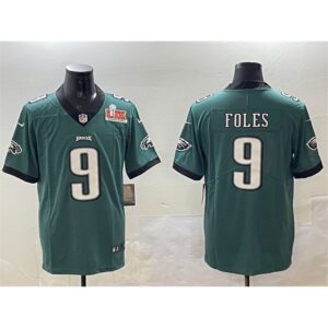 686144eacaeb3_1 Men's Philadelphia Eagles #9 Nick Foles Green 2025 Super Bowl LIX Patch Vapor Untouchable Limited Stitched Football Jersey
