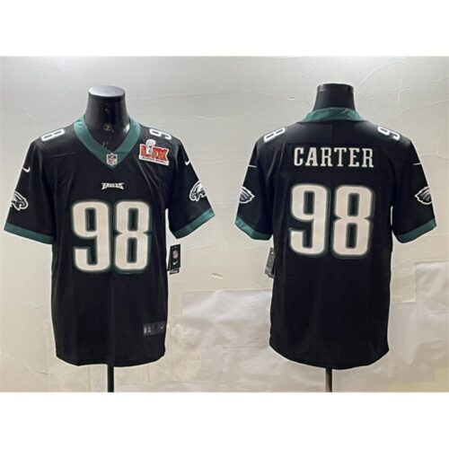 686144ed21517_1 Men's Philadelphia Eagles #98 Jalen Carter Black 2025 Super Bowl LIX Patch Vapor Untouchable Limited Stitched Football Jersey