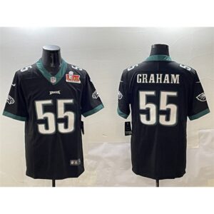 686144f3de510_1 Men's Philadelphia Eagles #55 Brandon Graham Black 2025 Super Bowl LIX Patch Vapor Untouchable Limited Stitched Football Jersey