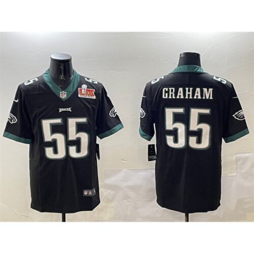686144f3de510_1 Men's Philadelphia Eagles #55 Brandon Graham Black 2025 Super Bowl LIX Patch Vapor Untouchable Limited Stitched Football Jersey