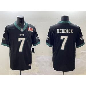 686144f89449a_1 Men's Philadelphia Eagles #7 Haason Reddick Black 2025 Super Bowl LIX Patch Vapor Untouchable Limited Stitched Football Jersey