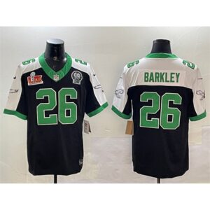 686144ff894fd_1 Men's Philadelphia Eagles #26 Saquon Barkley Black 2025 Super Bowl LIX Patch And Jerome Brown Patch F.U.S.E. Alternate Stitched Football Jersey