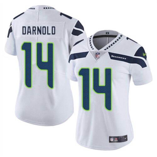 68614516414e3_1 Women's Seattle Seahawks #14 Sam Darnold White Vapor Limited Stitched Football Jersey