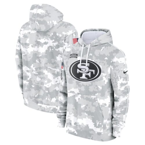 686145234a205_1 Men's San Francisco 49ers Arctic Camo 2024 Salute to Service Club Fleece Pullover Hoodie