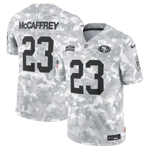 68614543b2d77_1 Men's San Francisco 49ers Christian McCaffrey Arctic Camo 2024 Salute to Service Limited Jersey