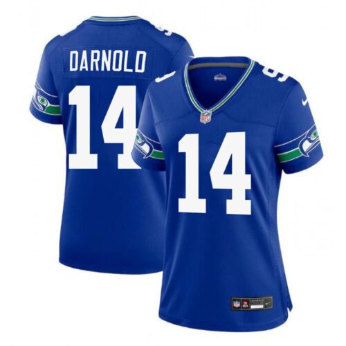 6861454ef130c_1 Women's Seattle Seahawks #14 Sam Darnold Royal 2024 F.U.S.E Vapor Limited Stitched Football Jersey