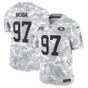 6861457119699_1 Men's San Francisco 49ers Nick Bosa Arctic Camo 2024 Salute to Service Limited Jersey