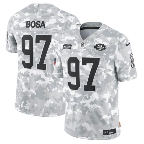 6861457119699_1 Men's San Francisco 49ers Nick Bosa Arctic Camo 2024 Salute to Service Limited Jersey