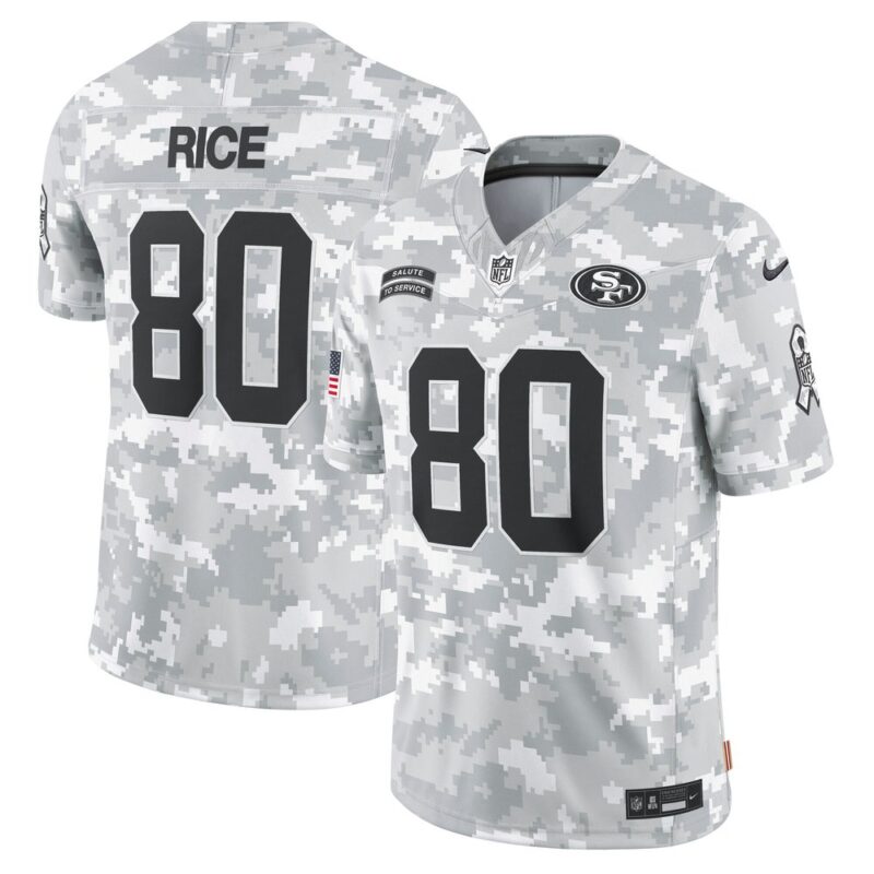 686145737a08f_1 Men's San Francisco 49ers Jerry Rice Arctic Camo 2024 Salute to Service Retired Player Limited Jersey