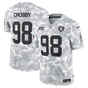 6861458409411_1 Men's Las Vegas Raiders Maxx Crosby Arctic Camo 2024 Salute to Service Limited Jersey
