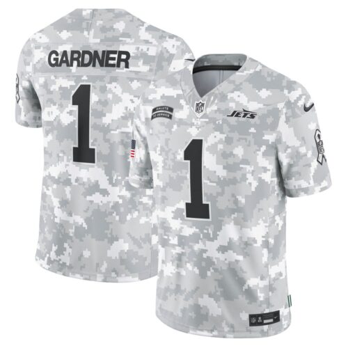 686145b300452_1 Men's New York Jets Sauce Gardner Arctic Camo 2024 Salute to Service Limited Jersey
