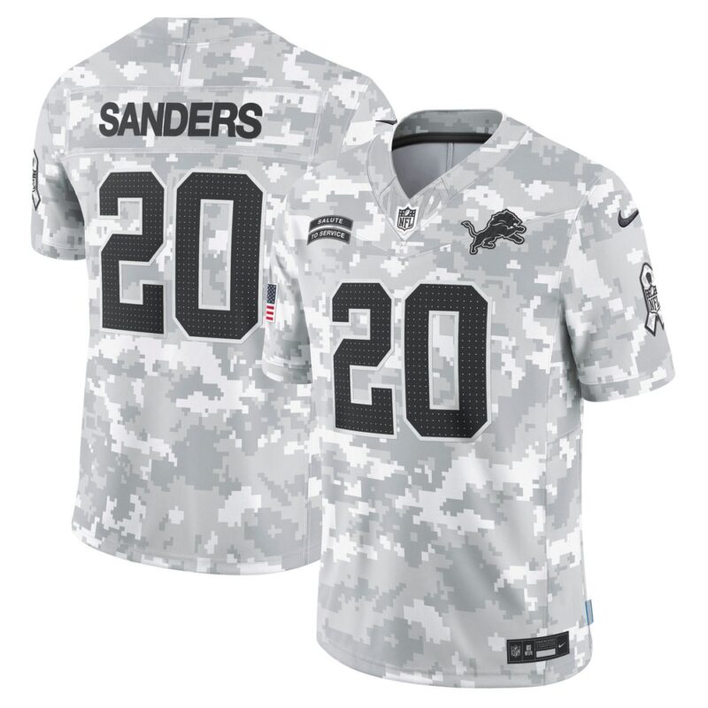686145d711326_1 Men's Detroit Lions #20 Barry Sanders Arctic Camo 2024 Salute to Service Retired Player Limited Jersey