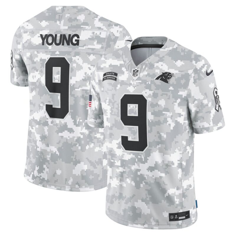 686145db91529_1 Men's Carolina Panthers Bryce Young Arctic Camo 2024 Salute to Service Limited Jersey
