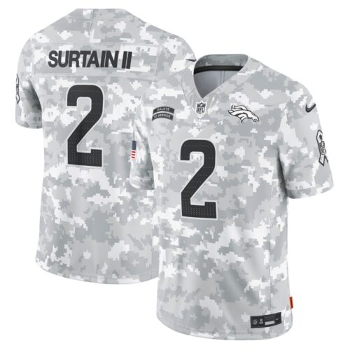 686145dded53b_1 Men's Denver Broncos Patrick Surtain II Arctic Camo 2024 Salute to Service Limited Jersey