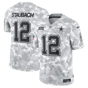 686145e445d9a_1 Men's Dallas Cowboys Roger Staubach Arctic Camo 2024 Salute to Service Retired Player Limited Jersey